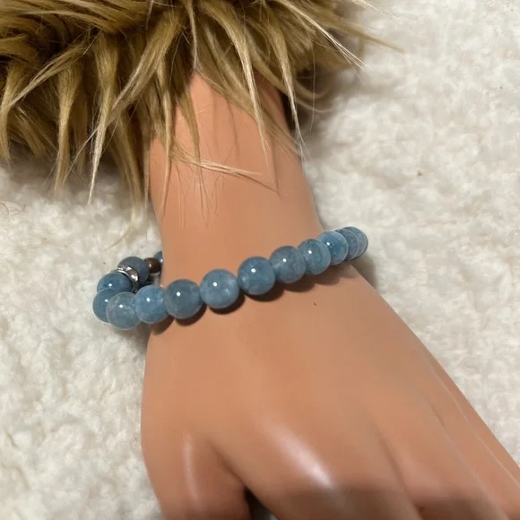 Bracelet 8mm Aquamarine - Picture 2 of 8